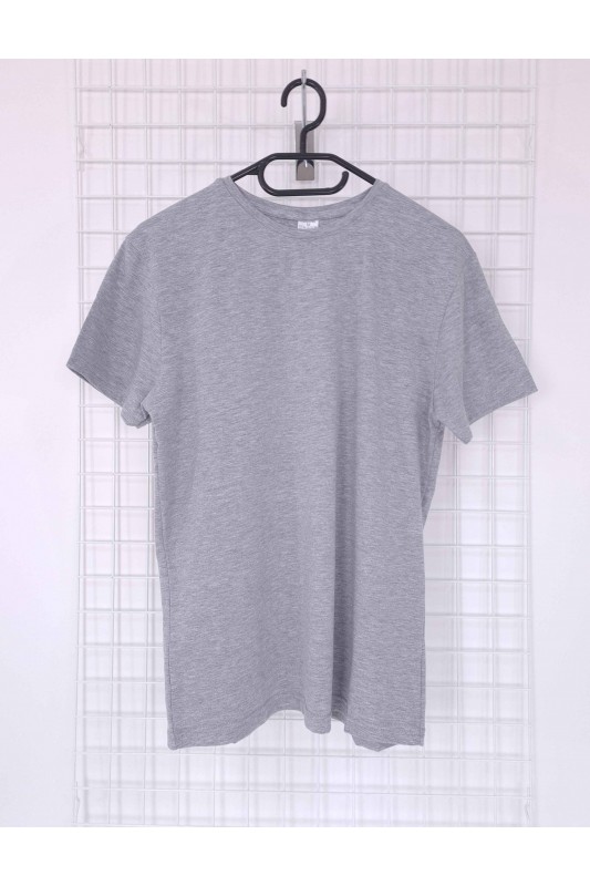 Pilkos spalvos vyriški medvilniniai marškinėliai be užrašų DMV002
