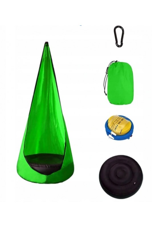 Pakabinamas hamakas su pripučiama sėdyne, žalias