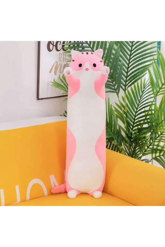 Pliušinis žaislas katinas rožinis, 70 cm